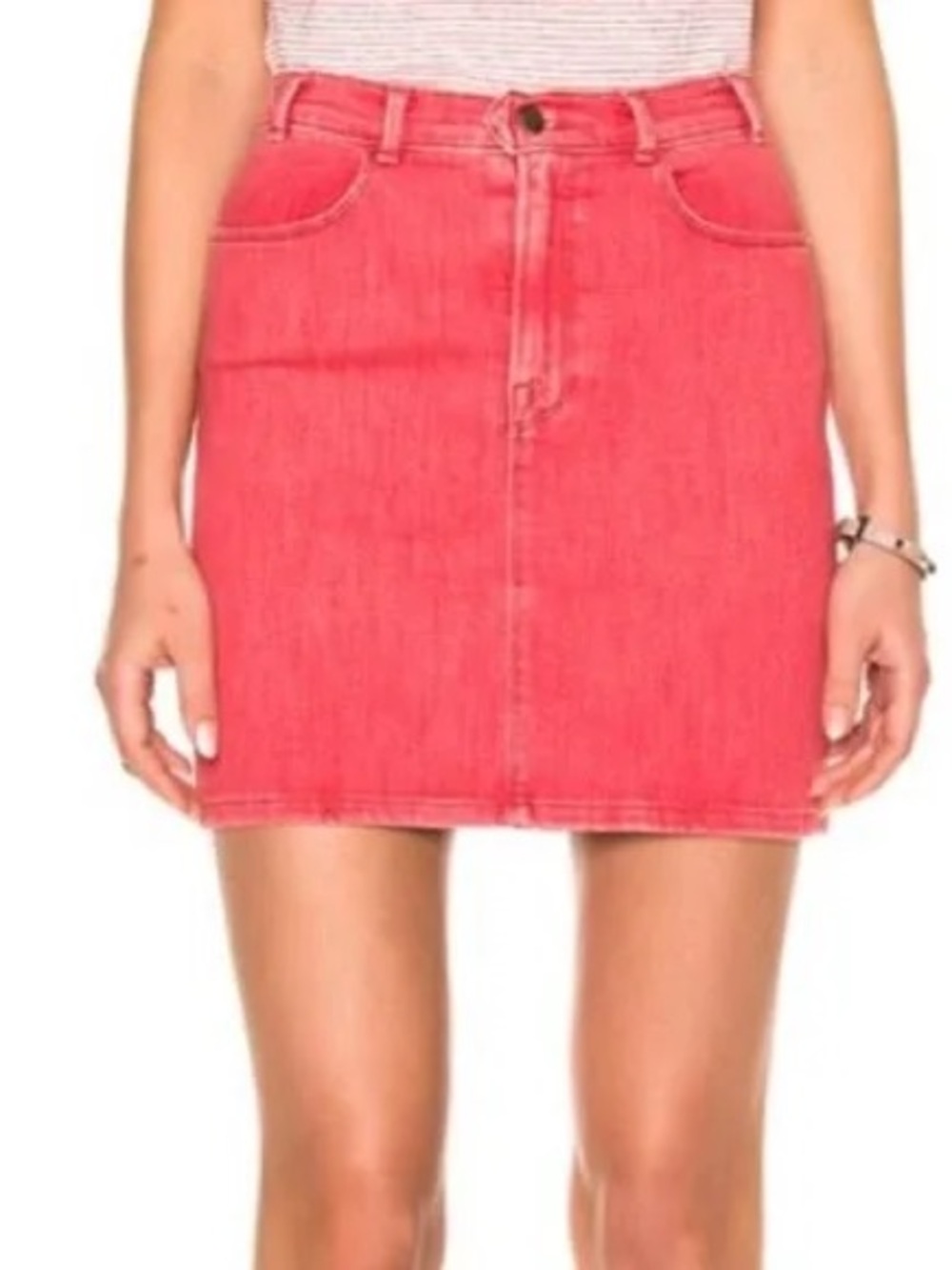 FRAME Denim Retro Jean Skirt Crimson Red Women’s Size 26 Small